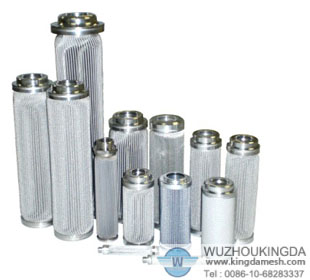 Pleated stainless mesh filter element