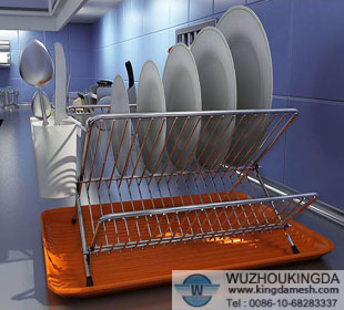 Stainless steel folding dish rack