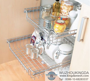 Wire mesh kitchen storage basket