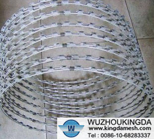 Galvanized welded razor wire mesh