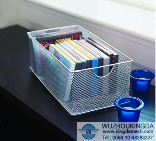 Silver mesh storage box