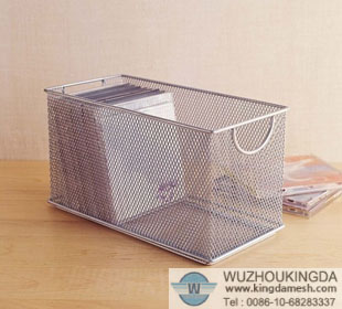 Silver mesh storage box