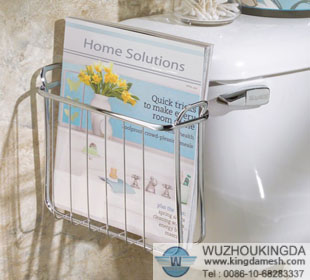 Stainless steel bathroom magazine rack