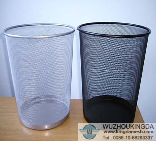 Wire mesh waste paper basket