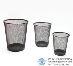 Wire mesh waste paper basket