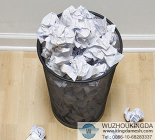 Wire mesh waste paper basket