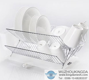 Folding dish drainer rack