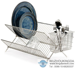 Folding dish drainer rack