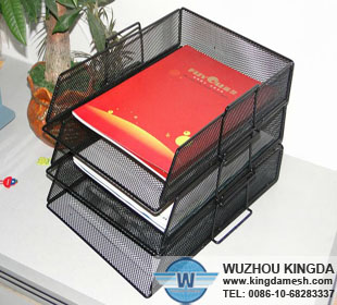 Black mesh file organizer