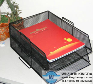 Black mesh file organizer