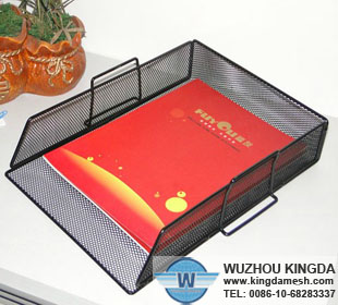 Black mesh file organizer