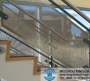 Perforated metal railing