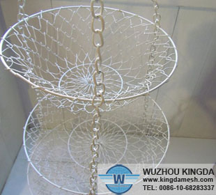 Hanging fruit wire basket