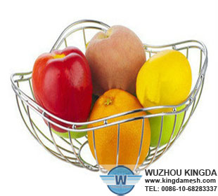 Chrome wire fruit bowl