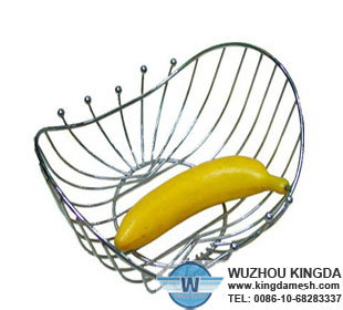 Chrome wire fruit bowl