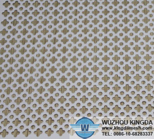 White perforated metal mesh