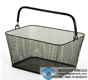 Wire mesh basket with handle