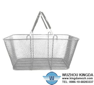 Wire mesh shopping basket