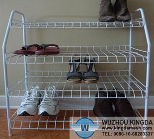 Metal mesh shoe rack