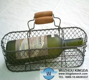 Steel mesh wine rack