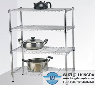 Chrome wire shelving rack