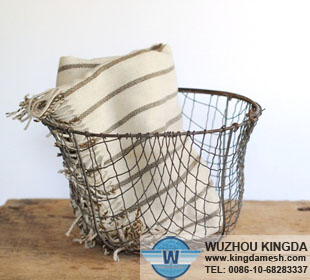 Antique wire basket