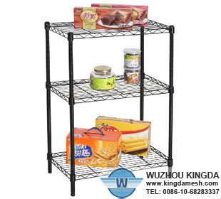 Black metal kitchen shelves