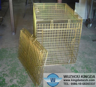 Folding mesh dog cage