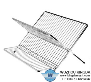 Folding stainless steel dish rack