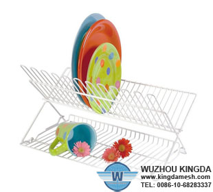 Folding stainless steel dish rack