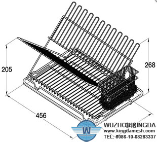 Folding stainless steel dish rack