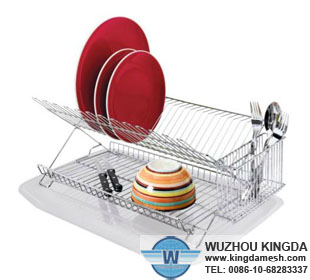 Folding stainless steel dish rack