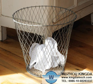 Wire waste paper bin