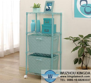 Plastic coated wire shelving