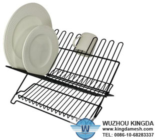 Black folding dish rack