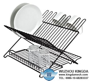 Black folding dish rack