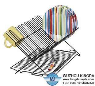 Black folding dish rack