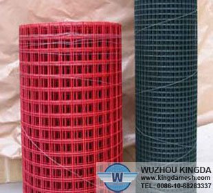 Powder coating welded wire mesh