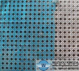 Powder coating perforated metal mesh