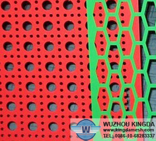 Powder coating perforated metal mesh