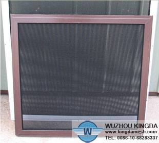 Powder coated steel safe window screen
