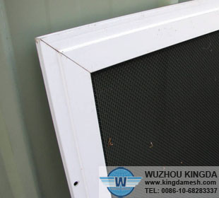 Powder coated steel safe window screen