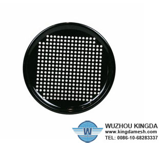 Perforated steel grills for speakers