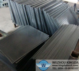 Powder coating perforated steel