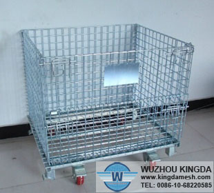 Large mesh metal rolling bins