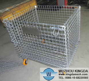 Large mesh metal rolling bins