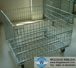 Large mesh metal rolling bins