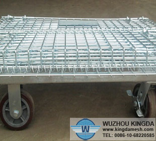 Large mesh metal rolling bins