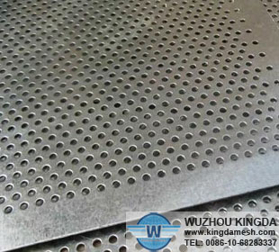 Stainless steel sheet with holes