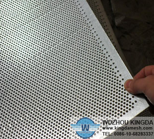 Stainless steel sheet with holes